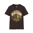 Smoker & Coffee Club T-Shirt — "Coffee First, Hive Later" Vintage Badge